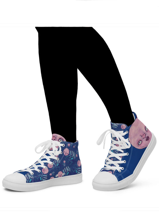 Women’s High Top Canvas Shoes- S1. The Fleas