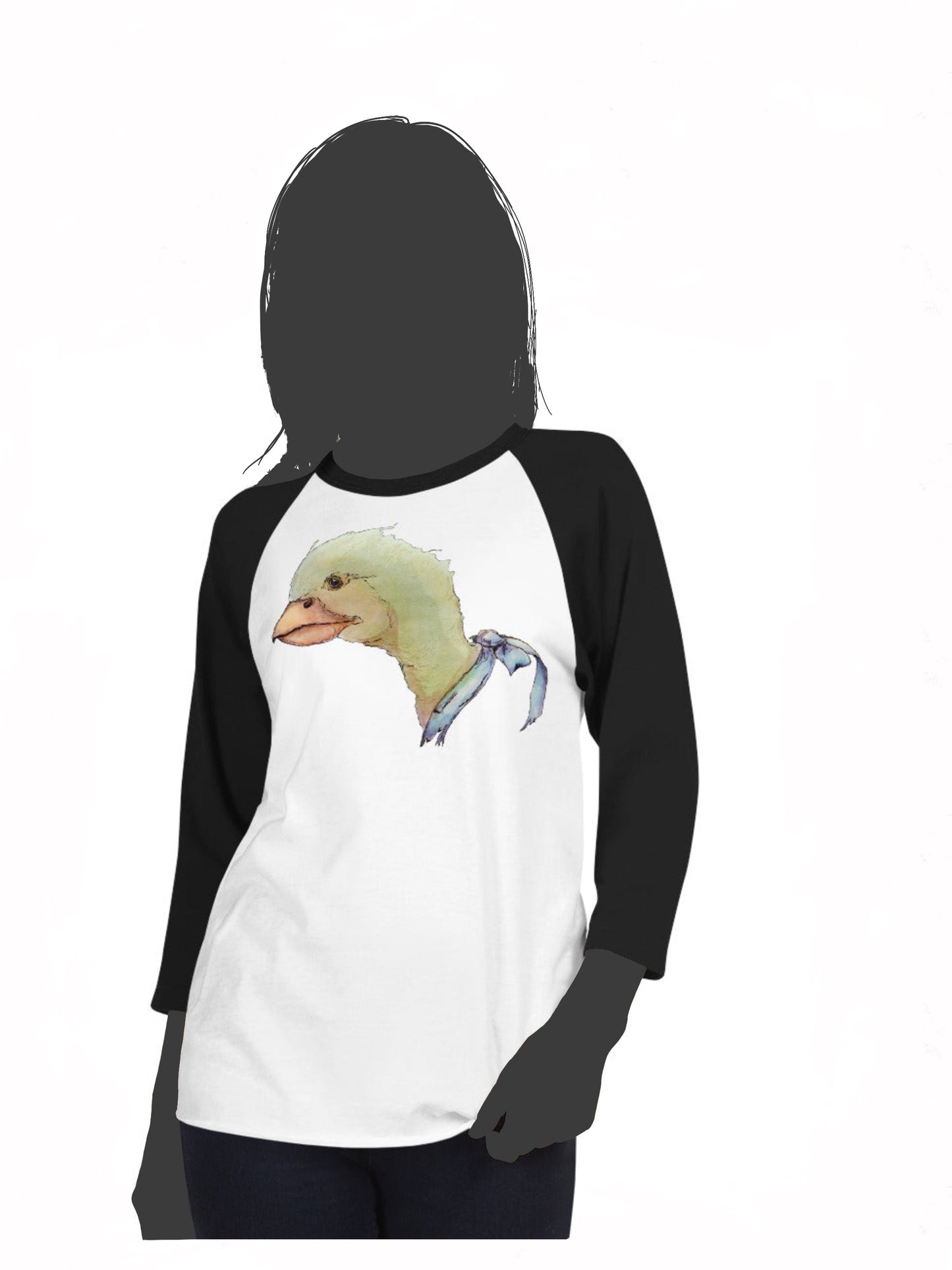 Unisex 3/4 Sleeve Raglan Shirt- S2. The Duck