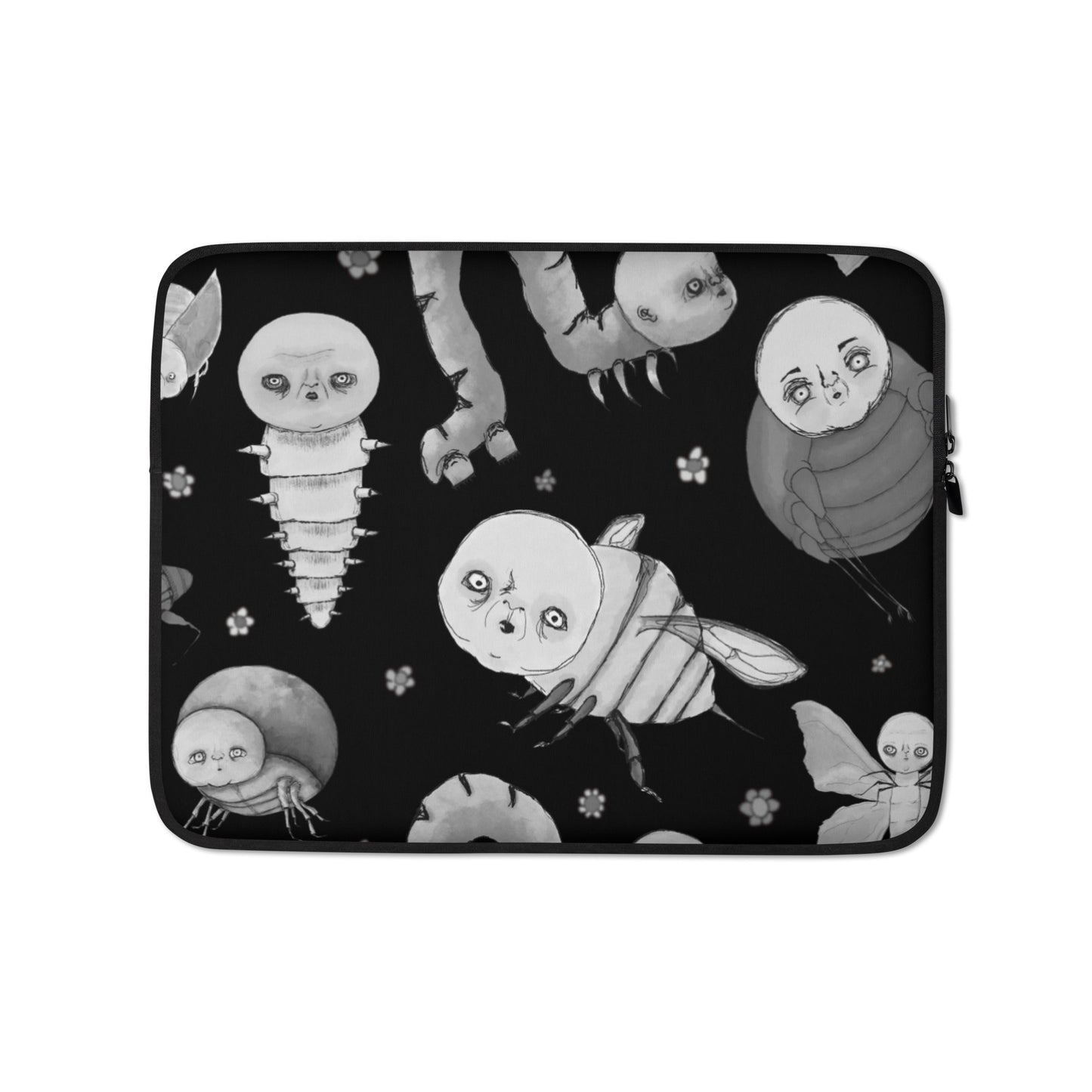 Laptop Sleeve- S1. Bugs on Black