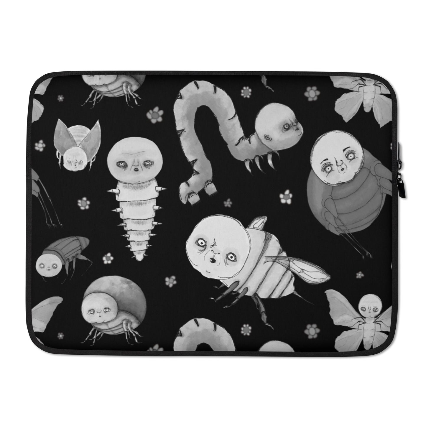 Laptop Sleeve- S1. Bugs on Black