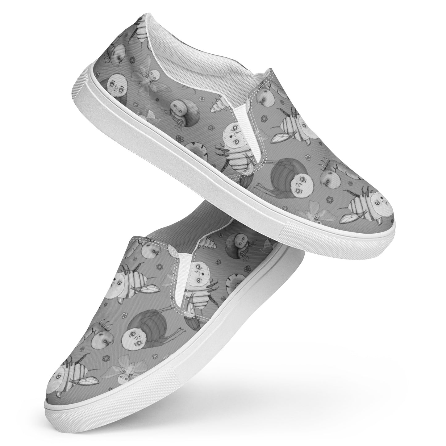 Men’s Slip-On Canvas Shoes- S1. Going Buggy Gray