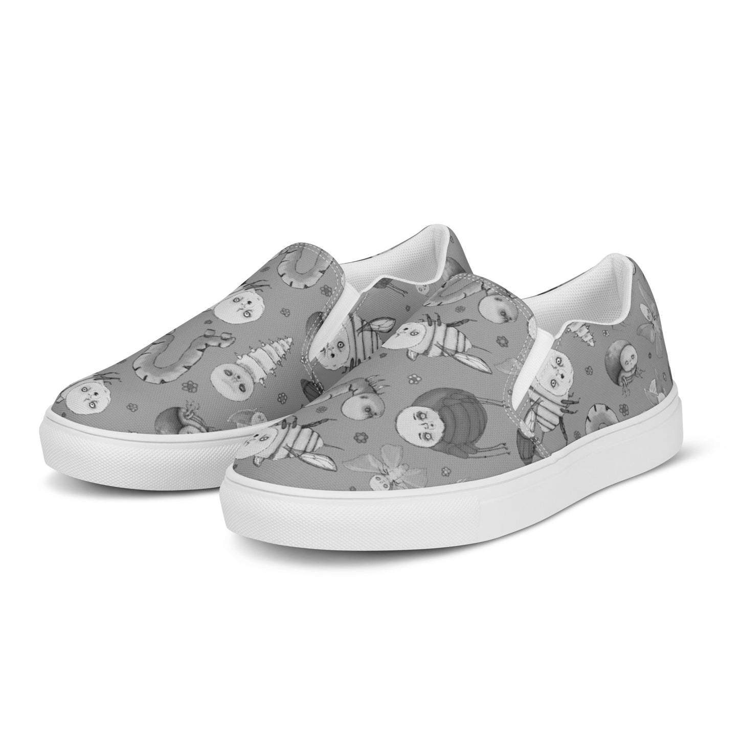 Men’s Slip-On Canvas Shoes- S1. Going Buggy Gray