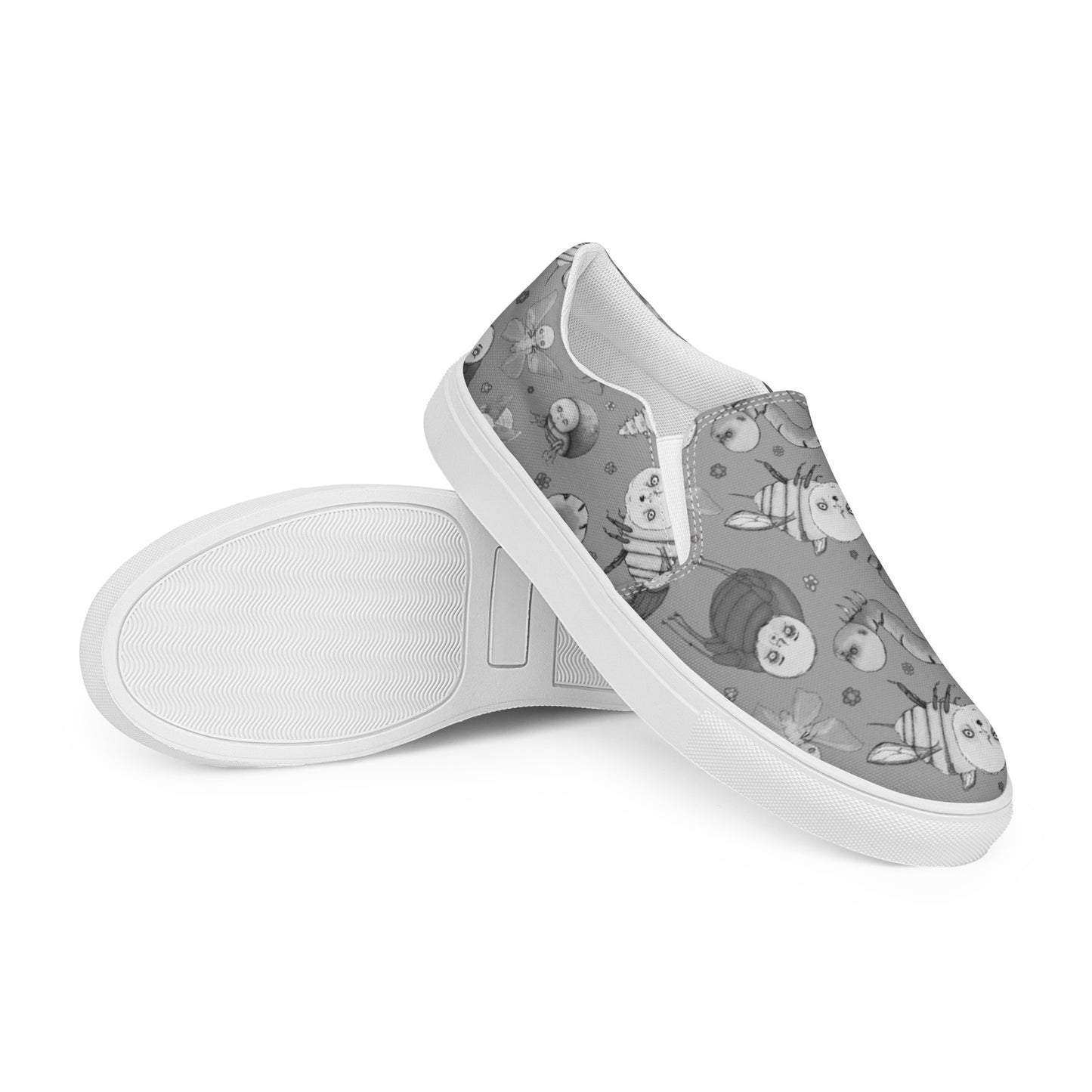 Men’s Slip-On Canvas Shoes- S1. Going Buggy Gray