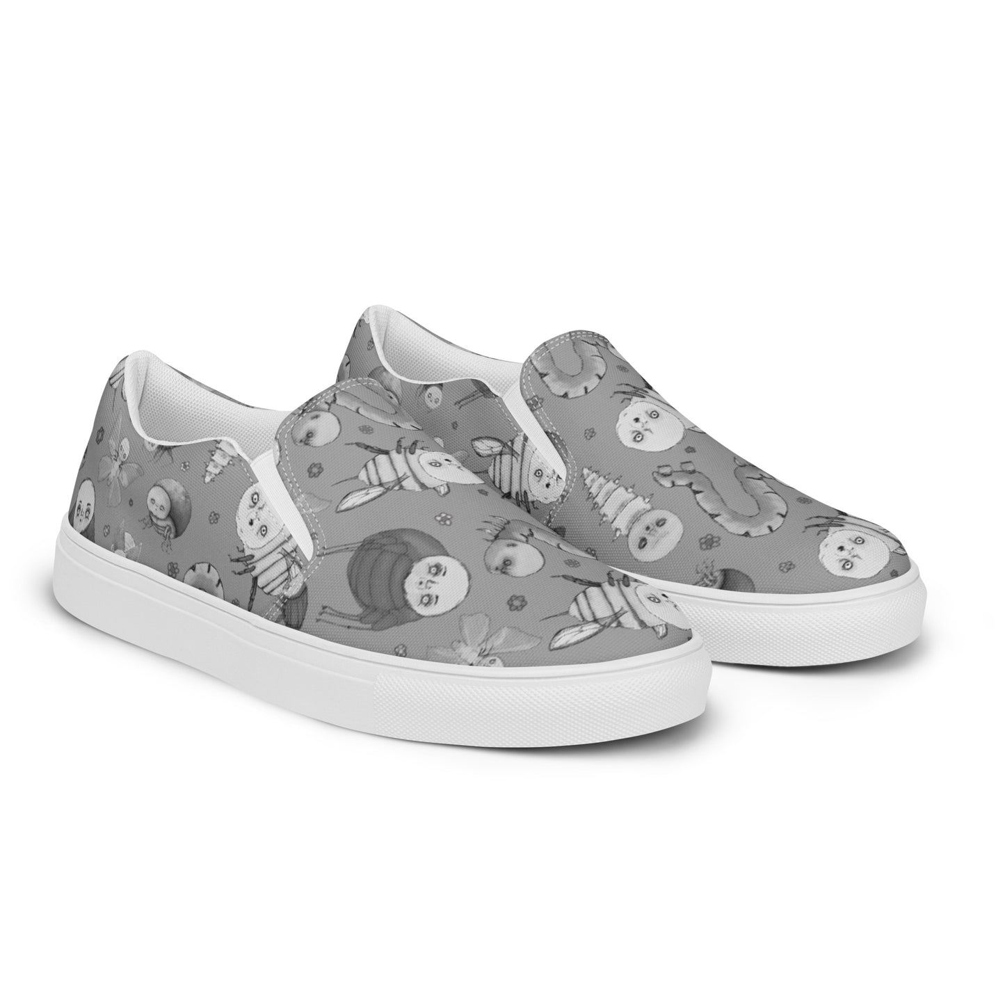 Men’s Slip-On Canvas Shoes- S1. Going Buggy Gray