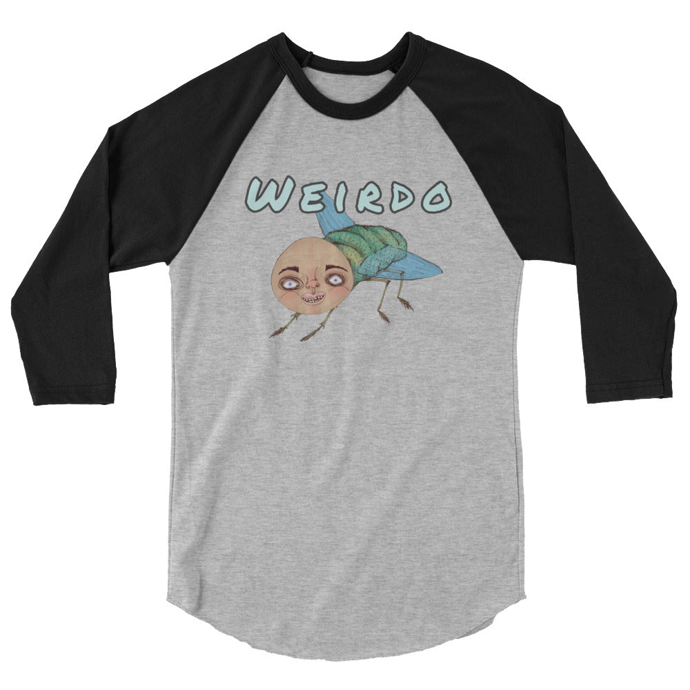 Unisex 3/4 Sleeve Raglan Shirt- S1. Weirdo Fly