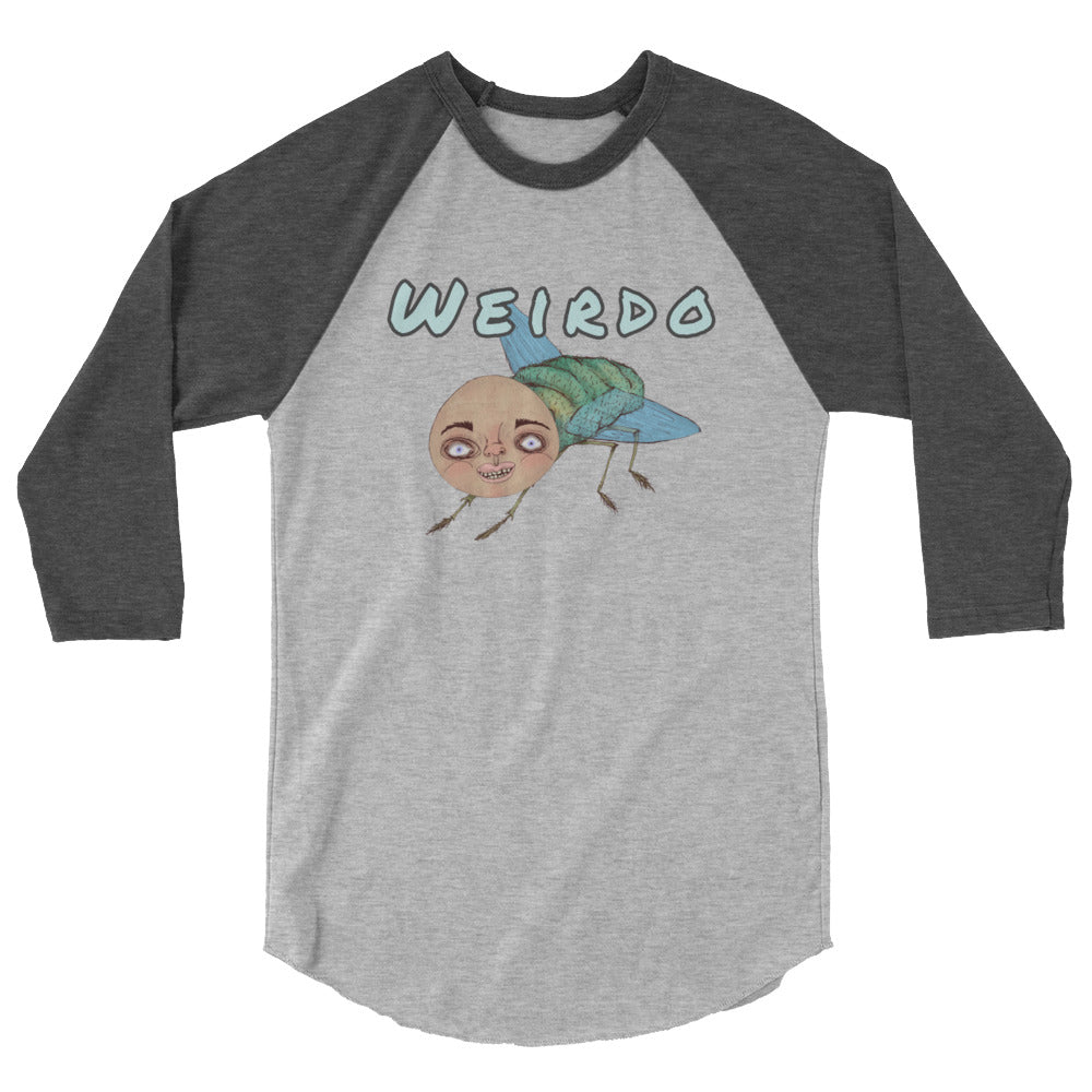 Unisex 3/4 Sleeve Raglan Shirt- S1. Weirdo Fly