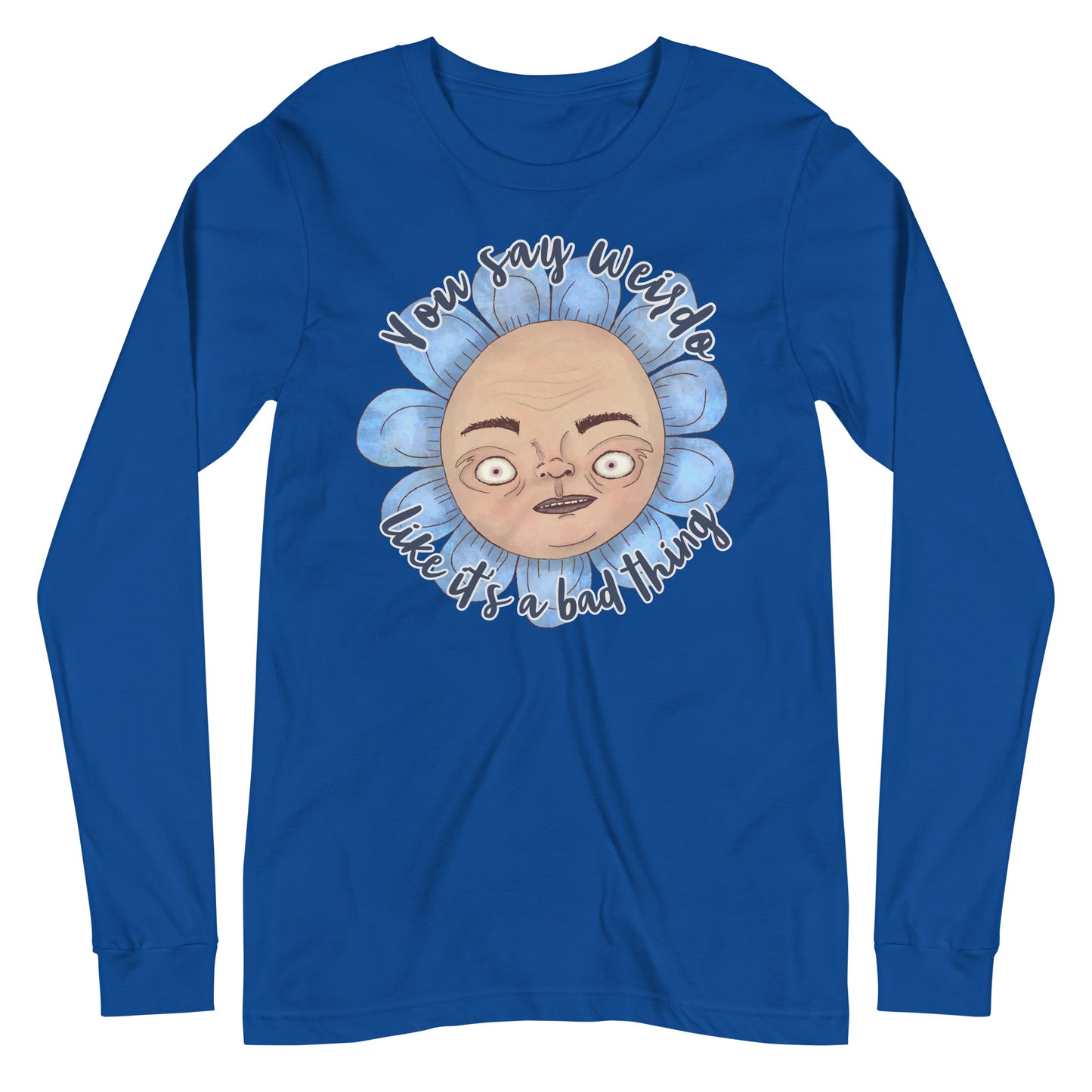 Unisex Long Sleeve Tee- S1. Periwinkle Flower