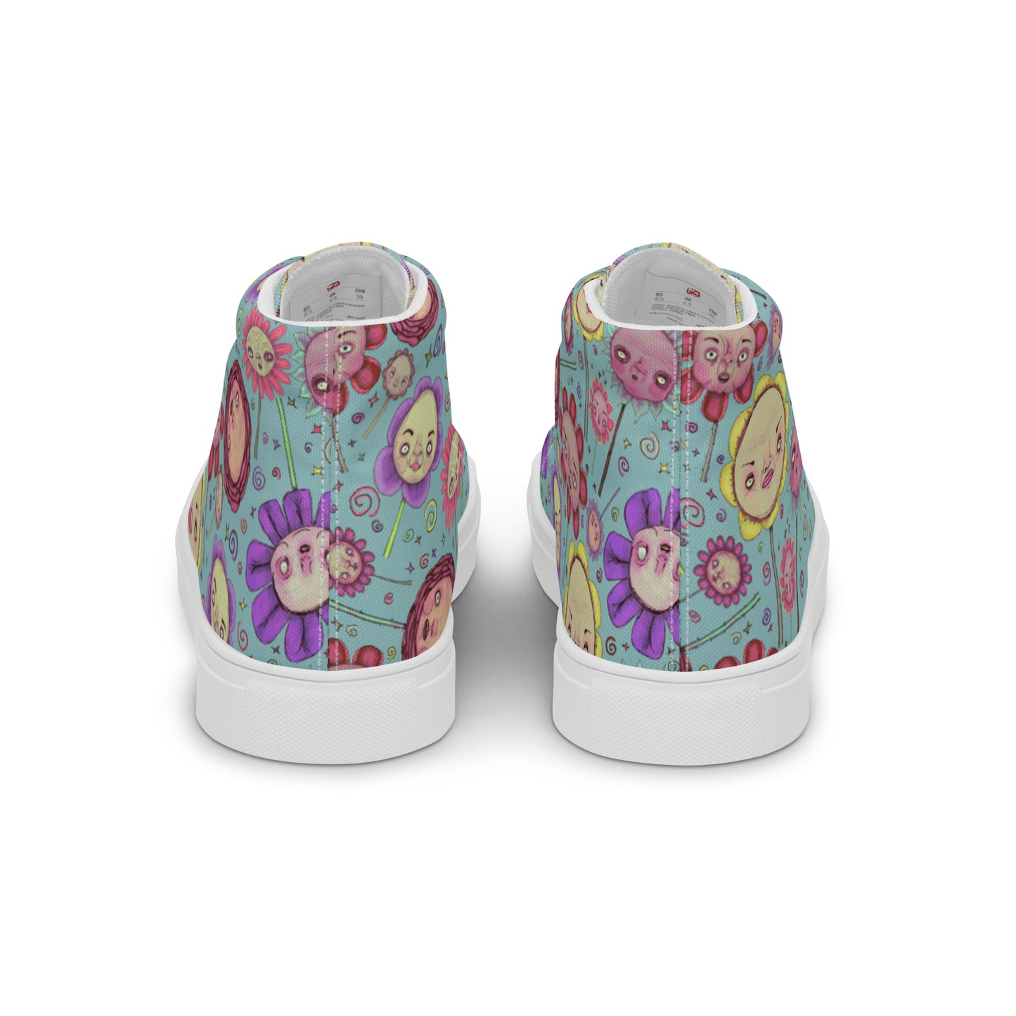 Women’s High Top Canvas Shoes- S1. Flowers and Confetti