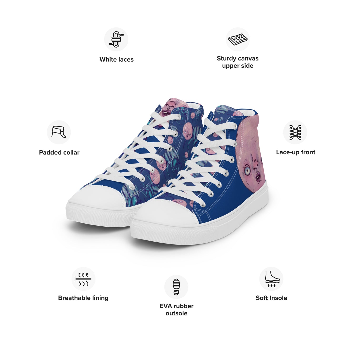 Women’s High Top Canvas Shoes- S1. The Fleas