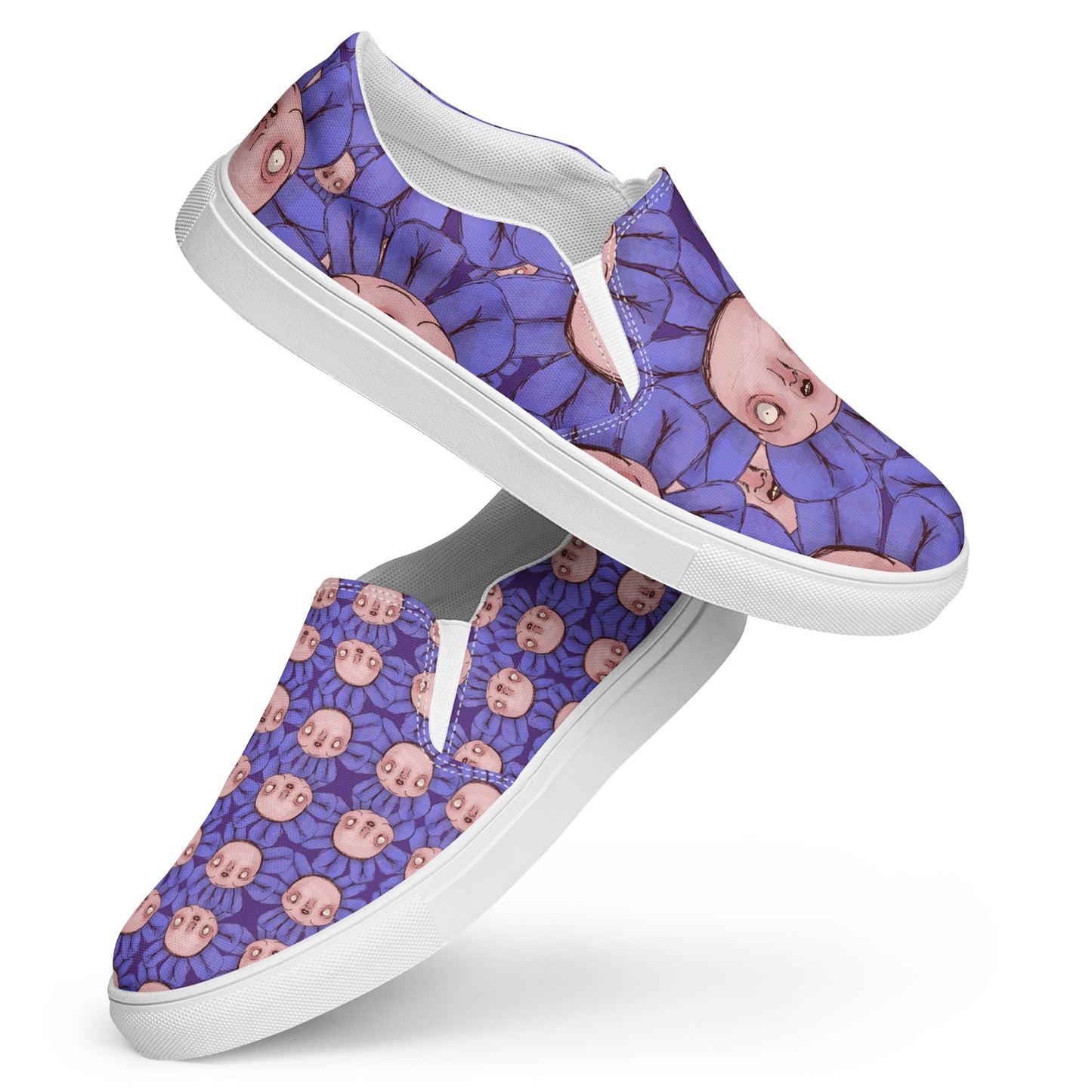 Women’s Slip-On Canvas Shoes- S1. The Purple Daisy