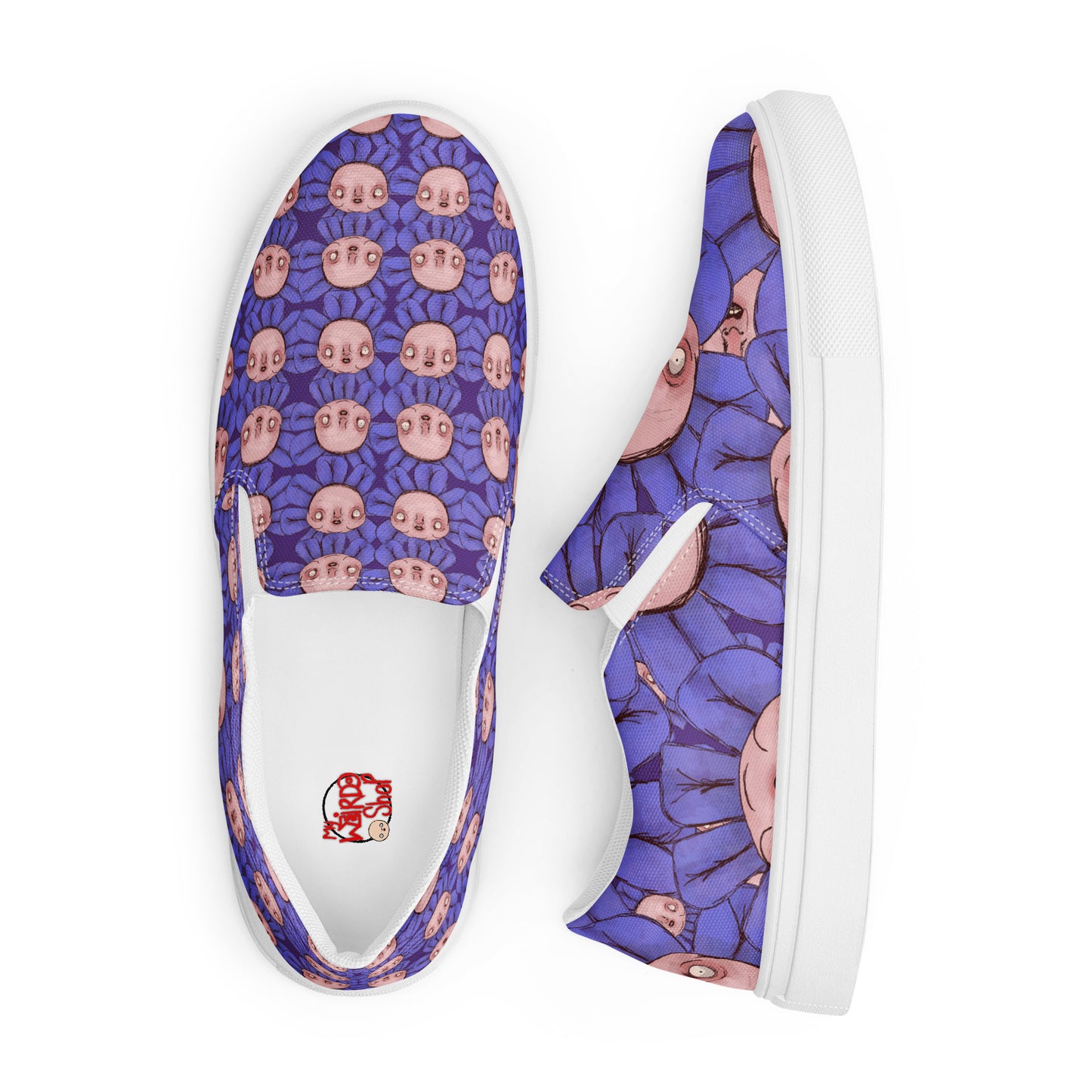 Women’s Slip-On Canvas Shoes- S1. The Purple Daisy