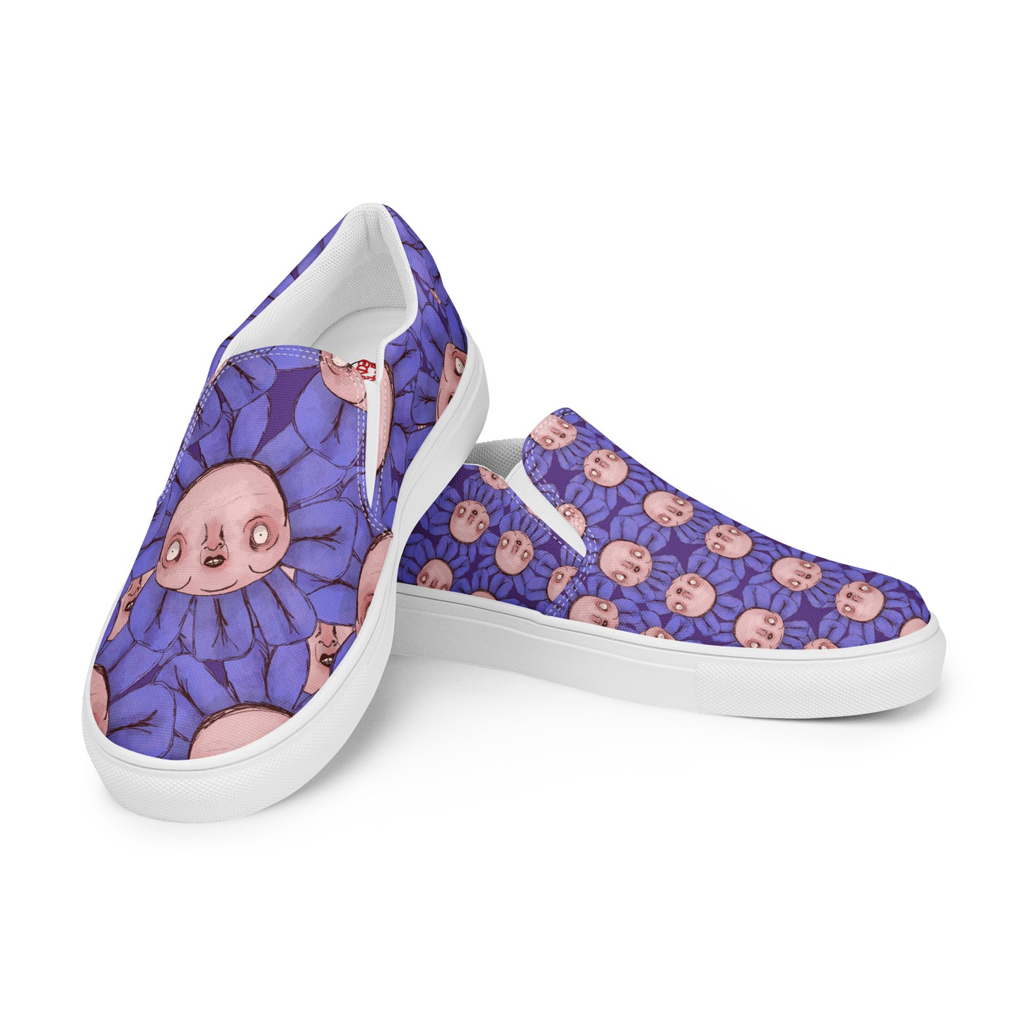 Women’s Slip-On Canvas Shoes- S1. The Purple Daisy