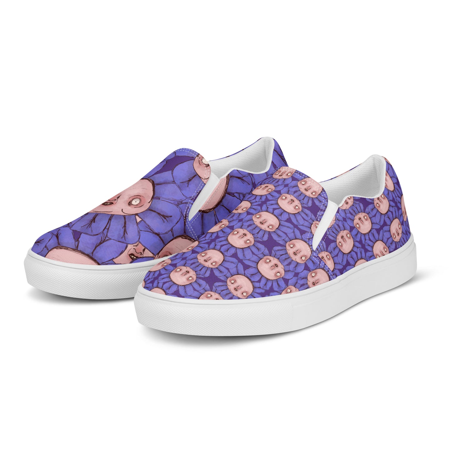 Women’s Slip-On Canvas Shoes- S1. The Purple Daisy