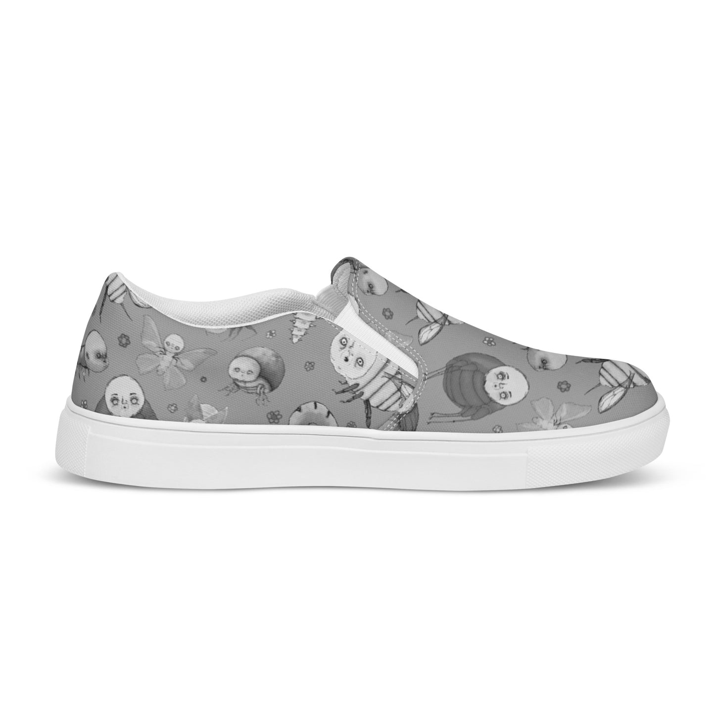 Women’s Slip-On Canvas Shoes- S1. Going Buggy Gray