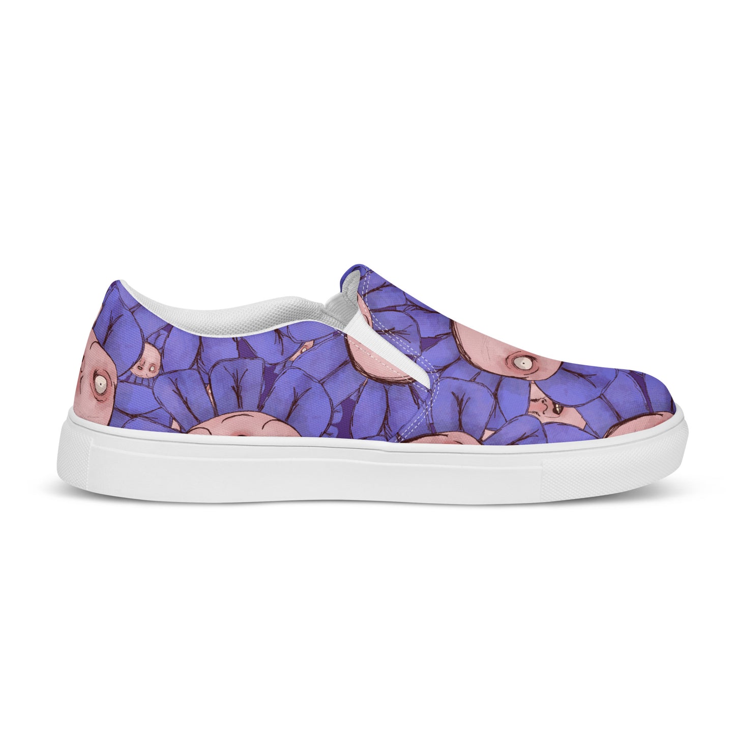 Women’s Slip-On Canvas Shoes- S1. The Purple Daisy